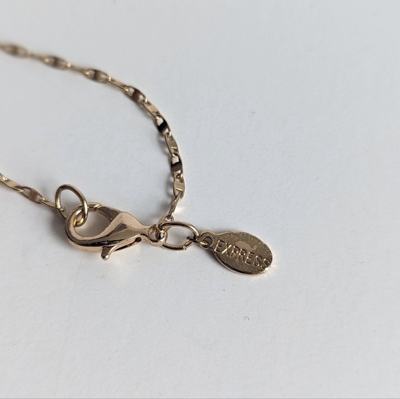 Express Wire Wrapped Pendant Mixed Media Tassel Long Necklace Gold Plated - Picture 5 of 9